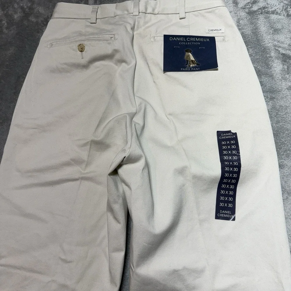 Cremieux Collection Paris Pant Mens 30x30 Pleated Chino Cotton Trousers NWT Read